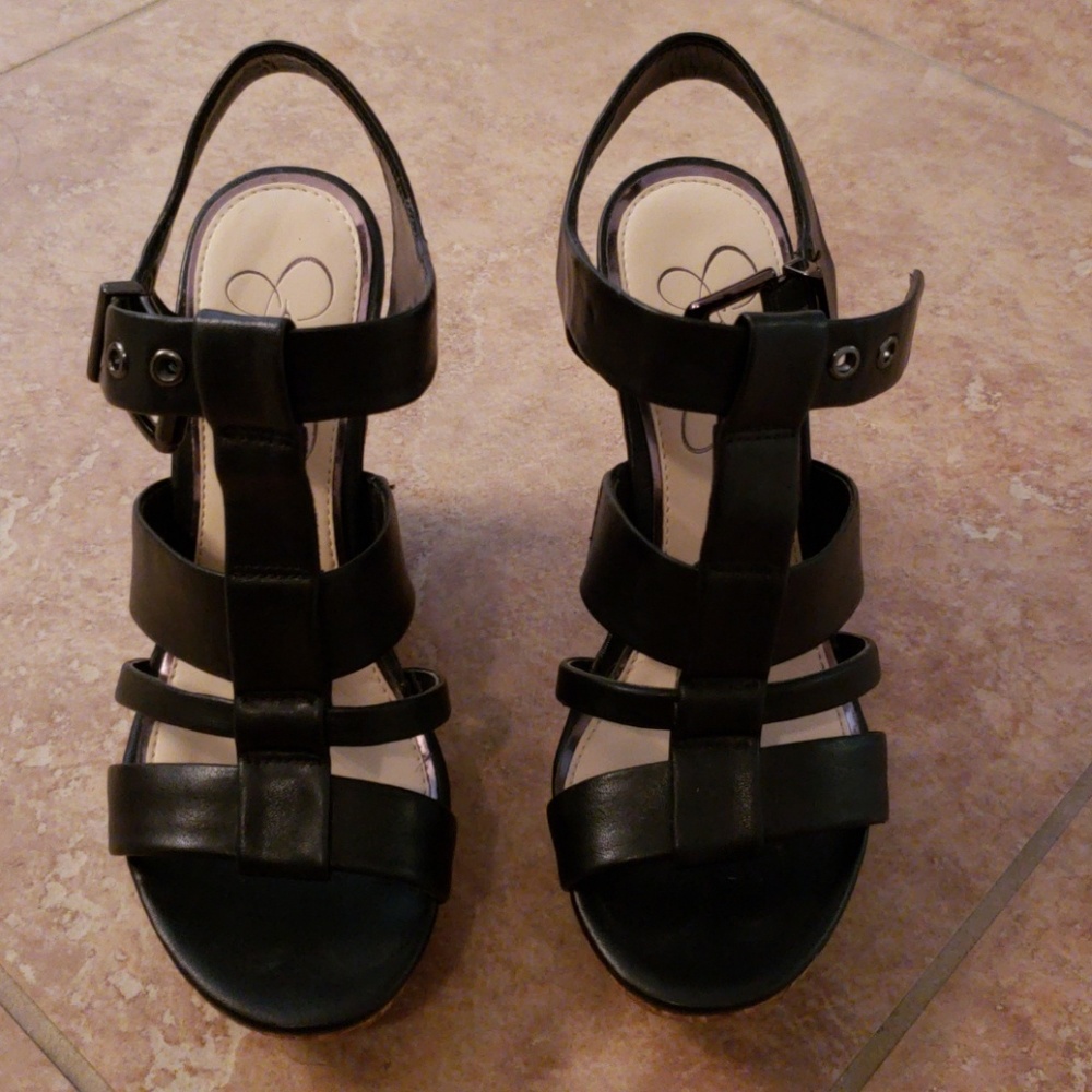 Jessica Simpson Casie2 blk wedges